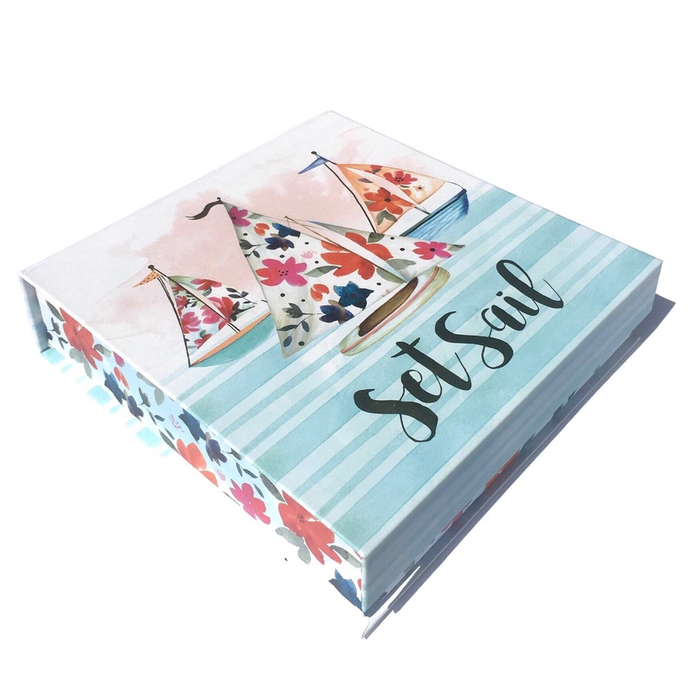 Punch Studio Floral Sailboat Nautical Themed Cigar Box (77268)